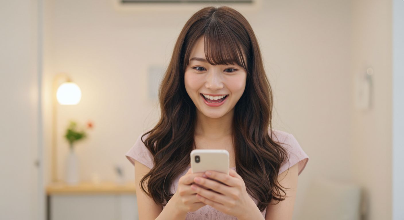 スマホを持つ女性