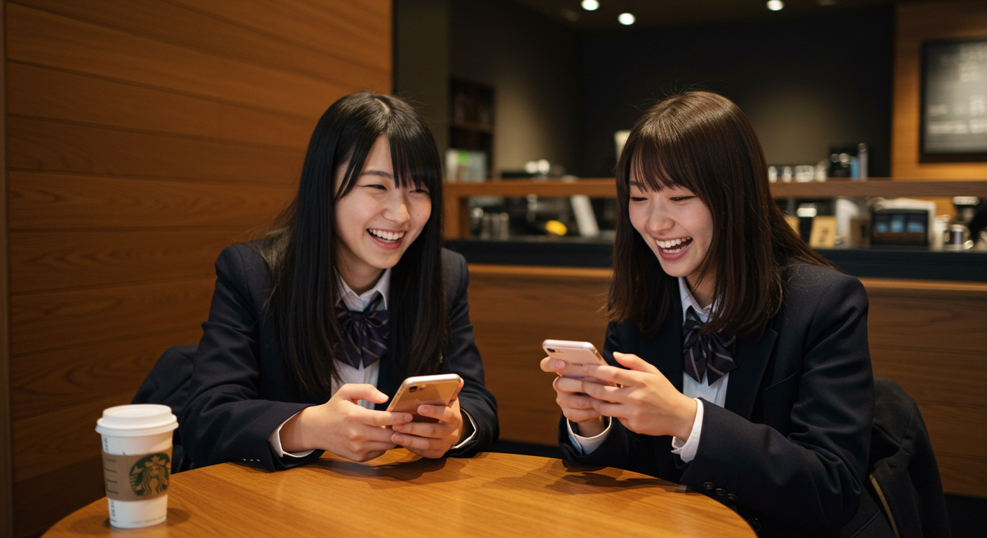 談笑している女子高校生